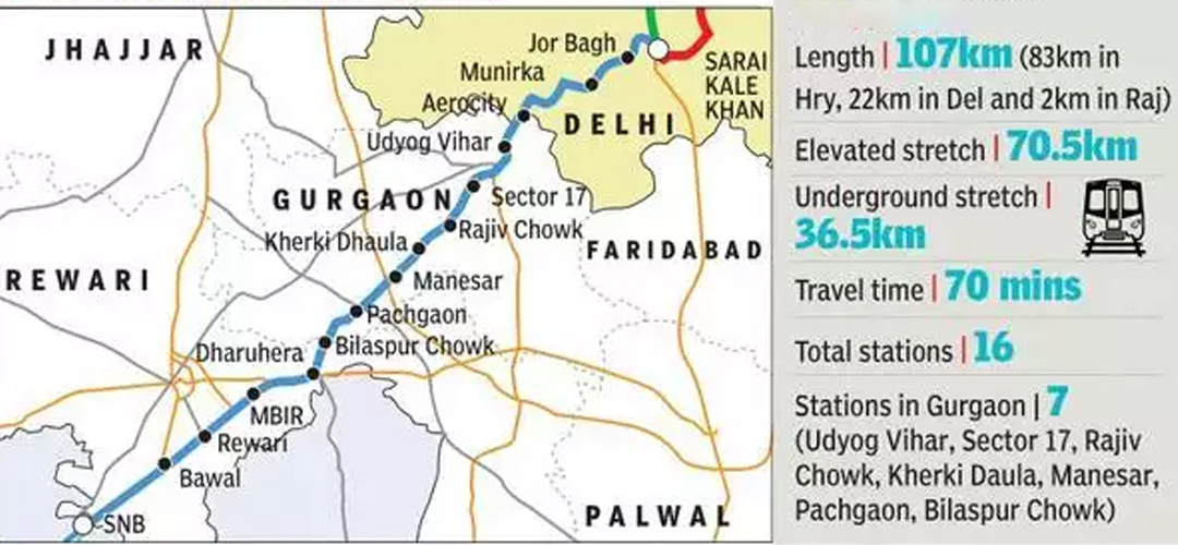 delhi behror rrts map 