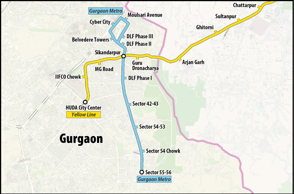 gurgaon metro map