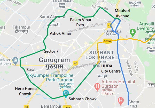 gurgaon new metro map