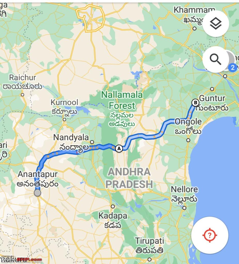 Bangalore Vijayawada Expressway route map