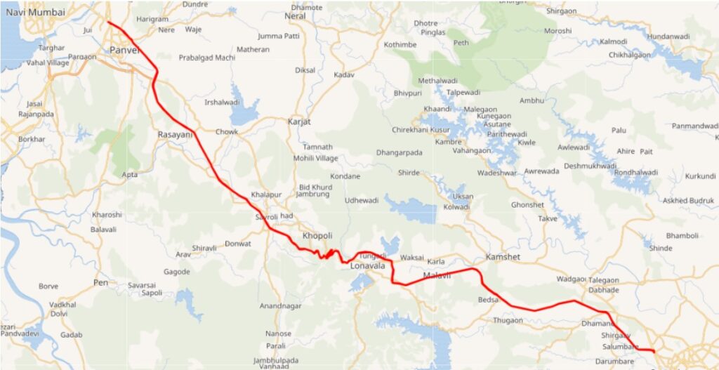 Mumbai Pune Expressway Route Map