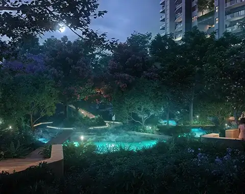 Adani Lushlands night view