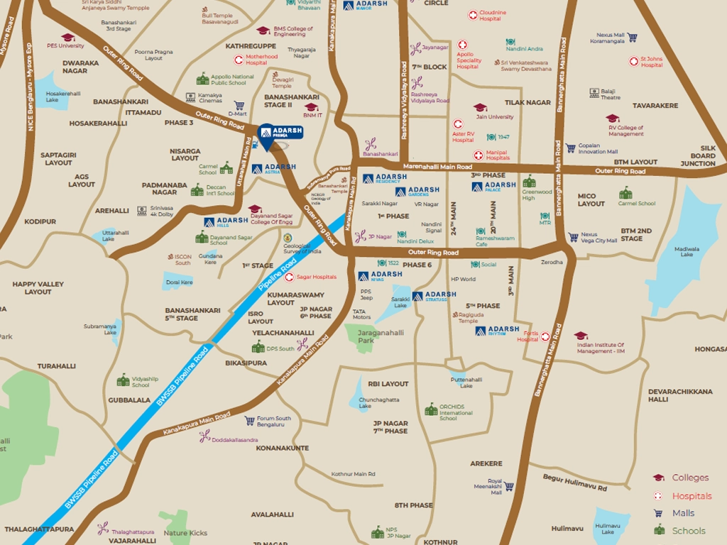 Adarsh Premia Location Map