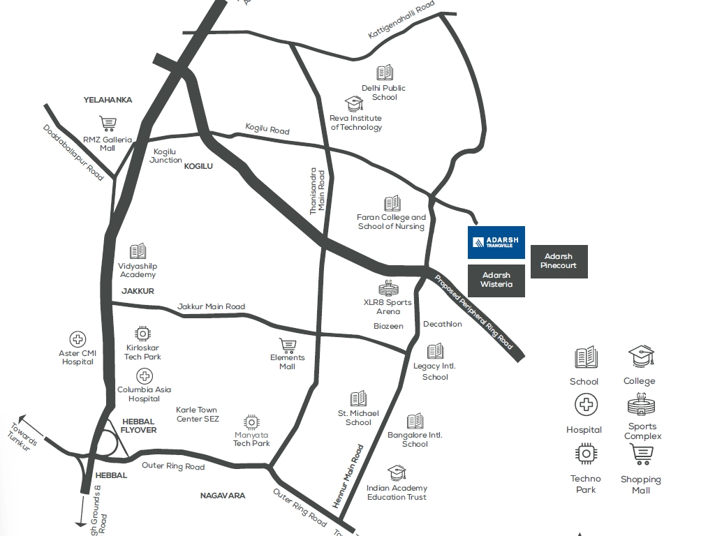 Adarsh Tranqville Location Map