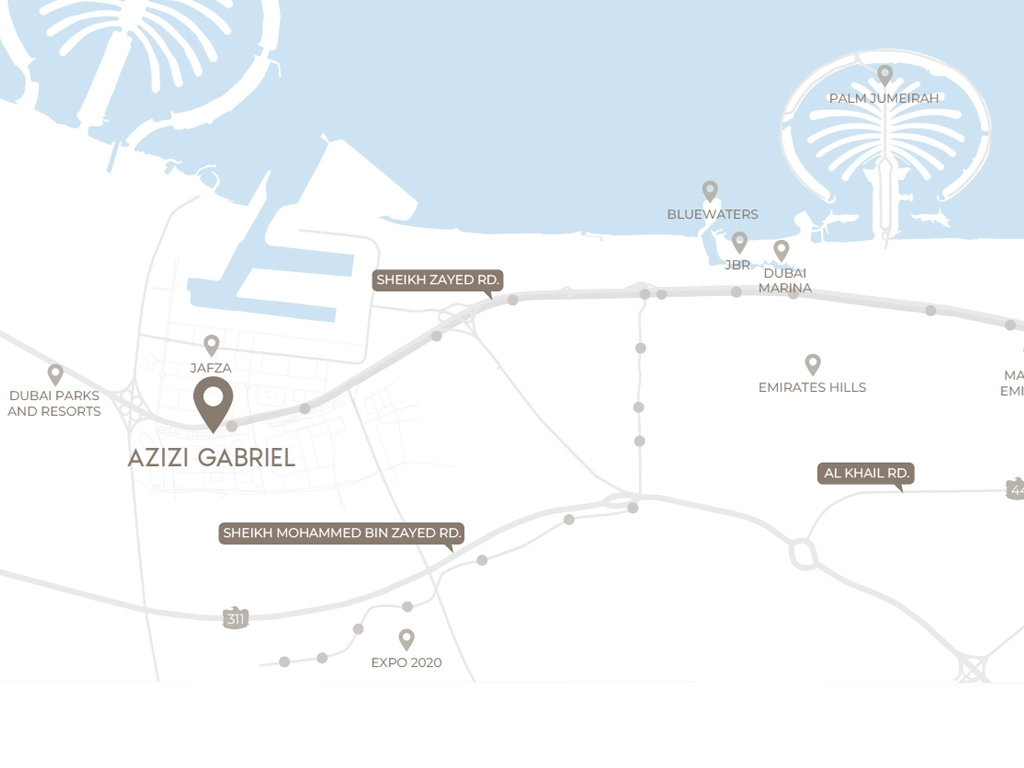 Azizi Gabriel Location Map