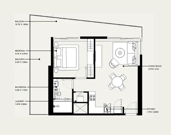 Azizi Jaddaf Beach Floor Plan
