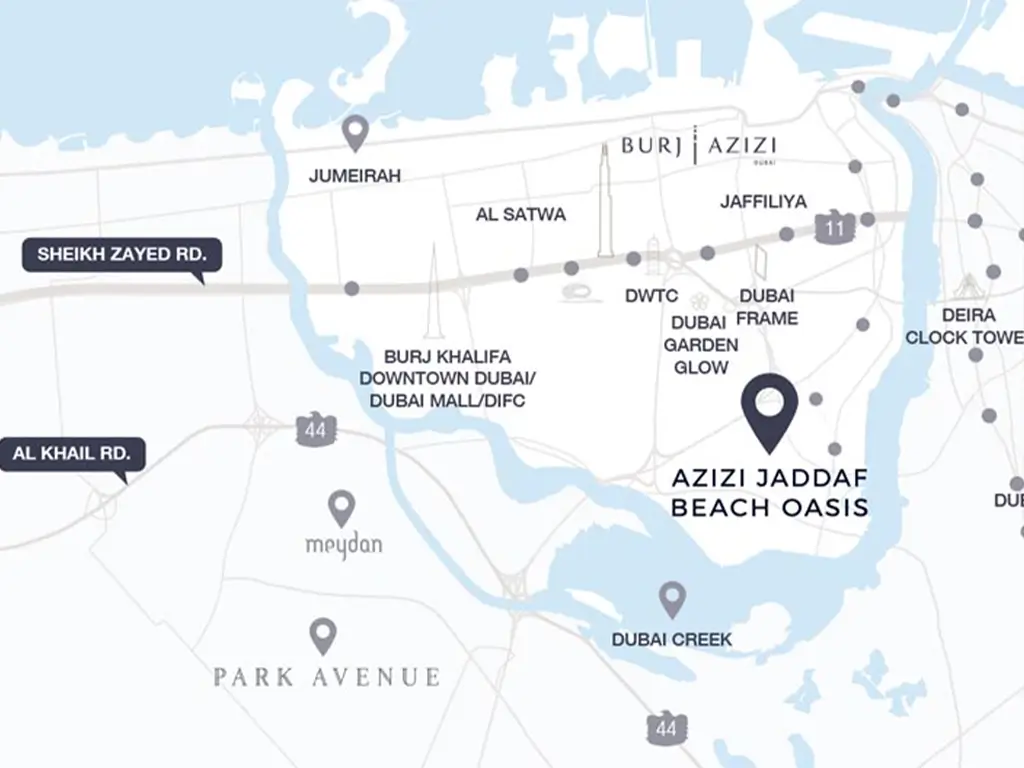 Azizi Jaddaf Beach Directions