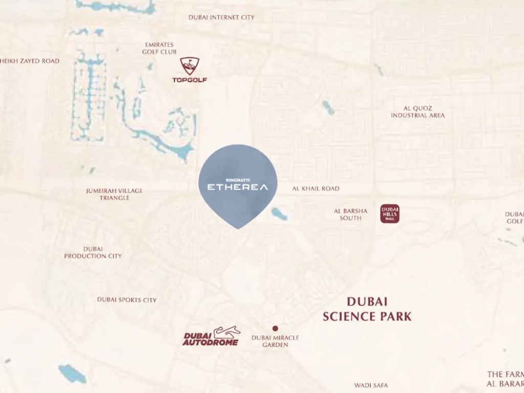 Binghatti Etherea map