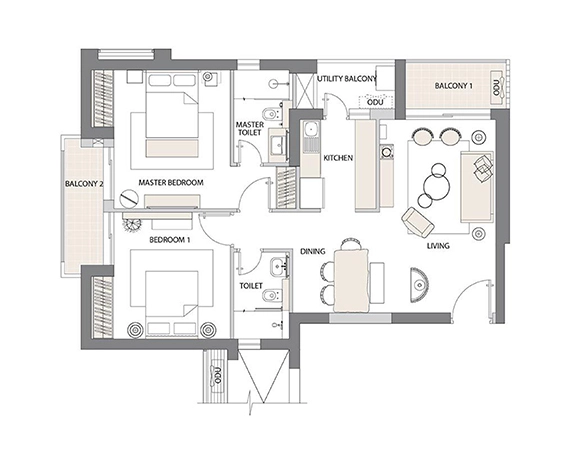 emaar digi homes 3 bhk floor plan