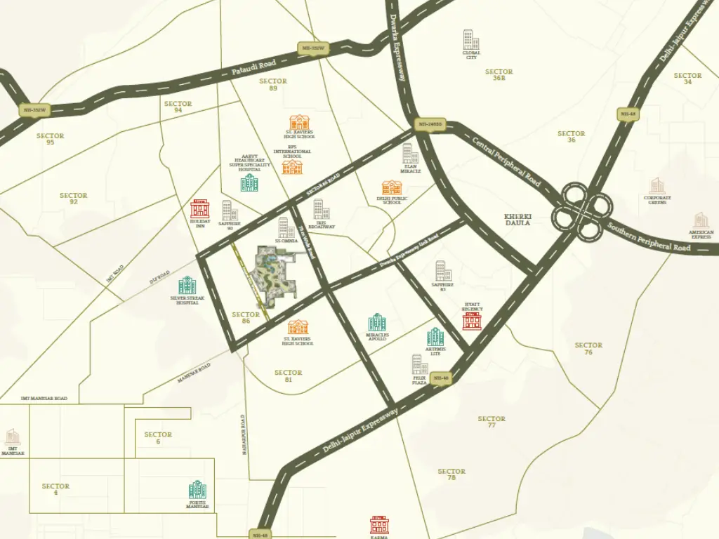 Emaar Serenity Hills Location Map