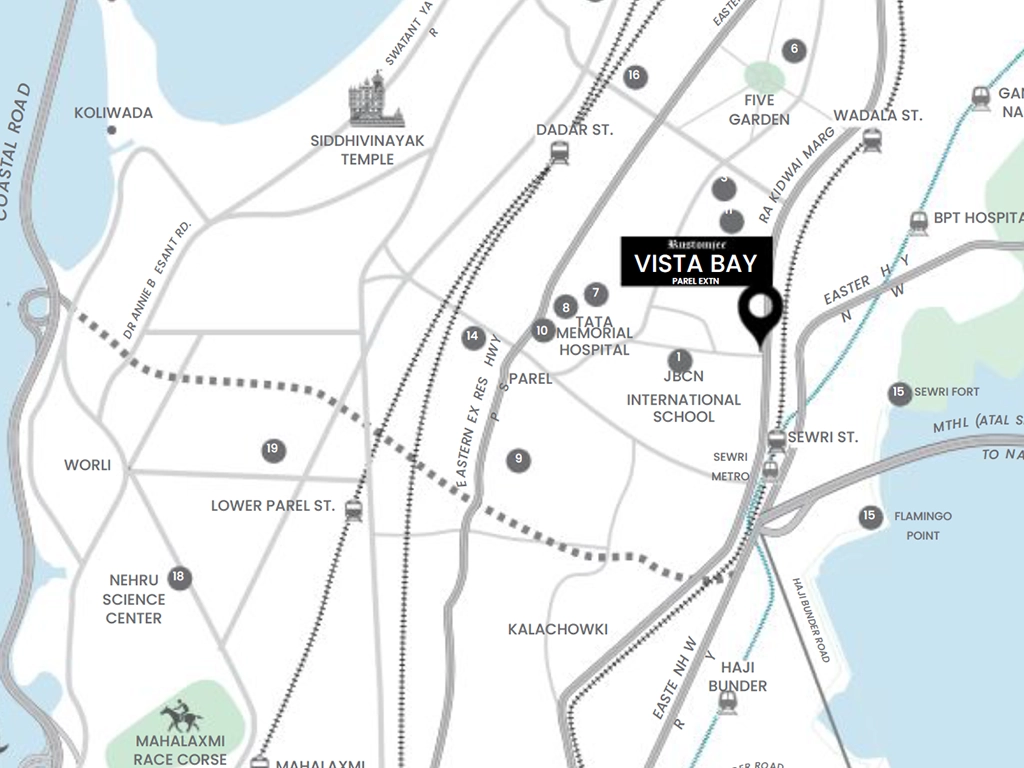 Rustomjee Vista Bay Location map