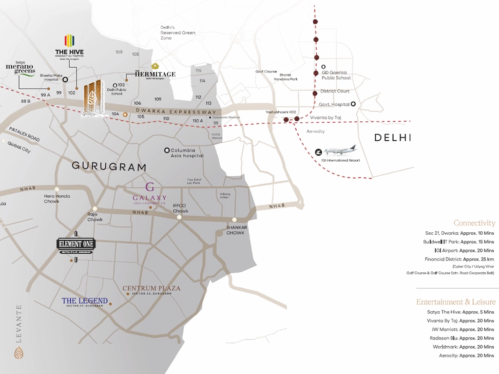 Satya Levante Residences sizes