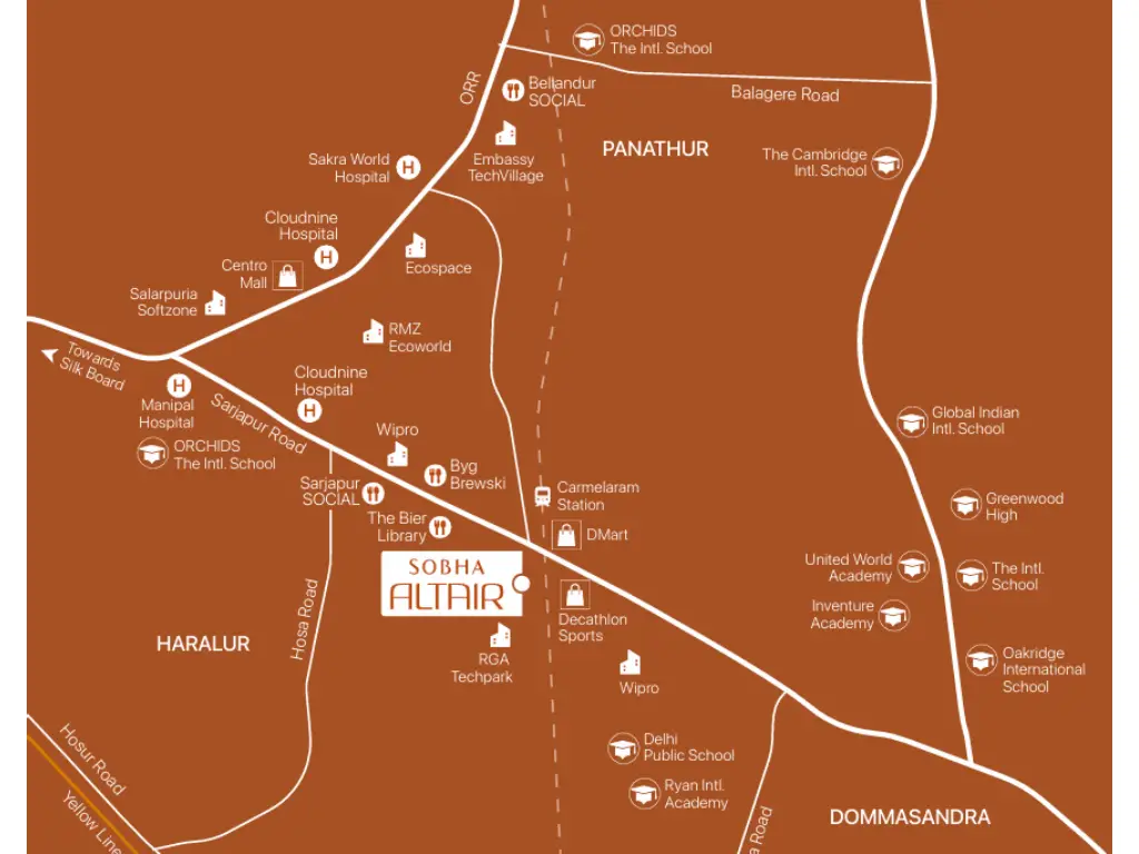 Sobha Altair Location Map