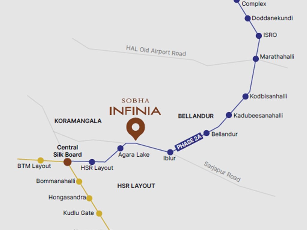 Sobha Infinia Location Map