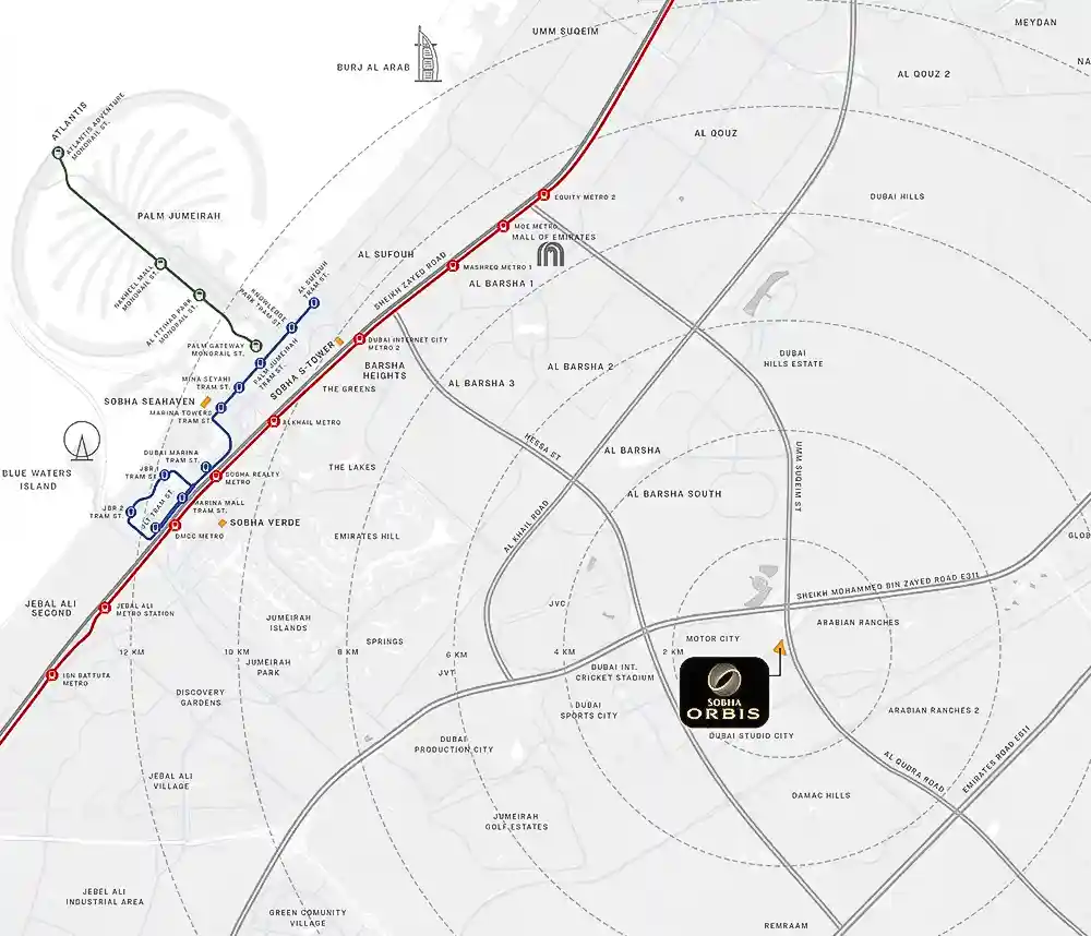 Sobha Orbis map