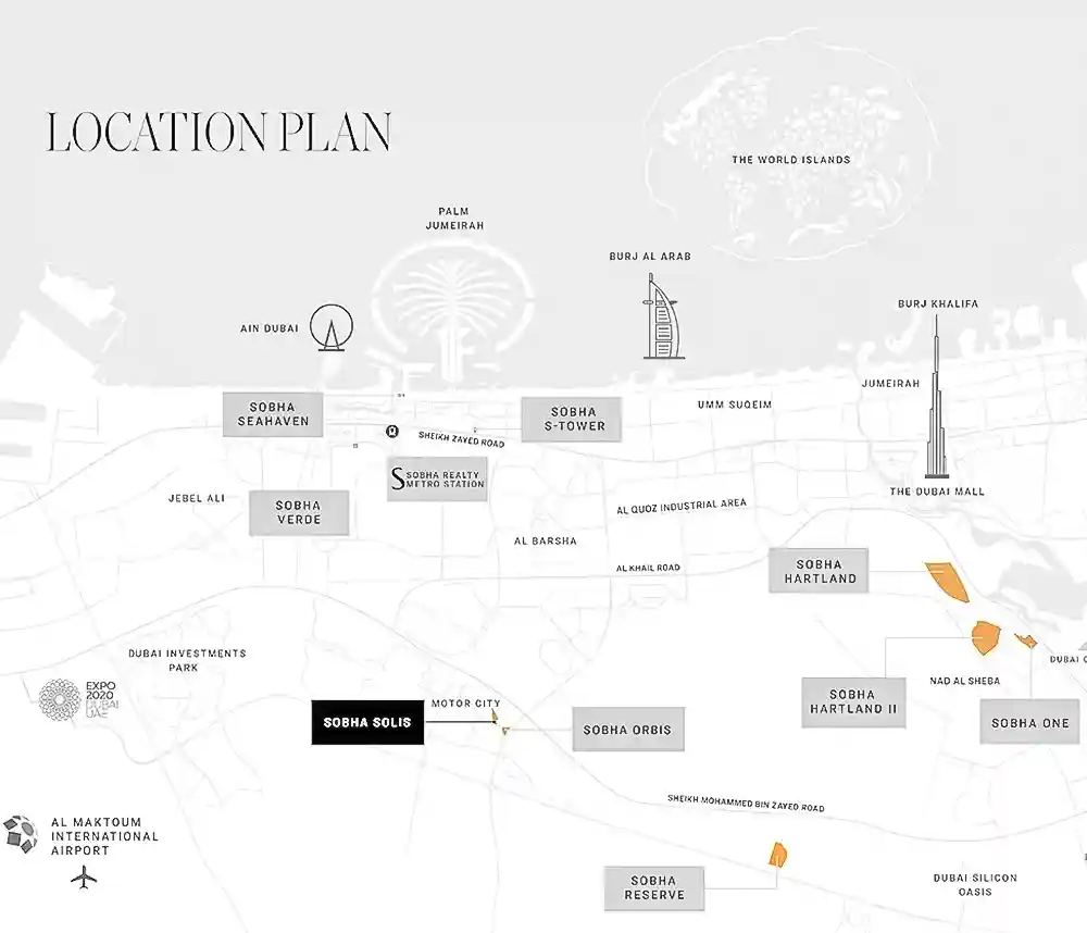 Sobha Solis map