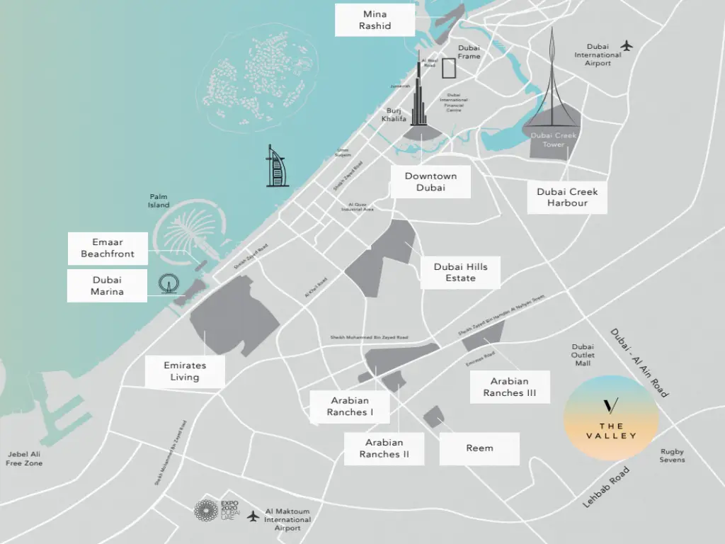 OVELLE at Emaar Valley Location Map